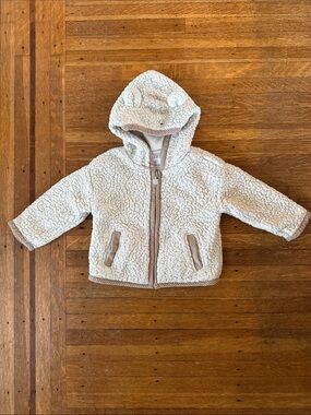 GAP Baby Cream Hooded Sherpa Jacket 6-12 months